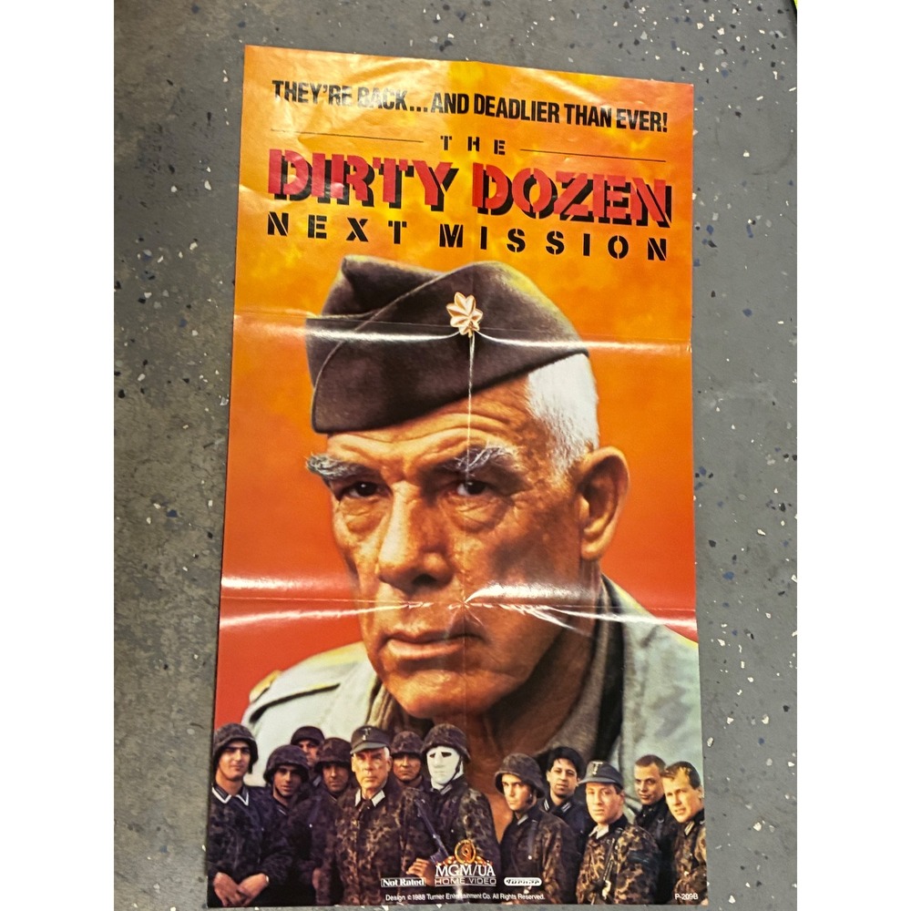 Vintage The Dirty Dozen Next Mission Movie Poster Lee Marvin MGM UA War Film
